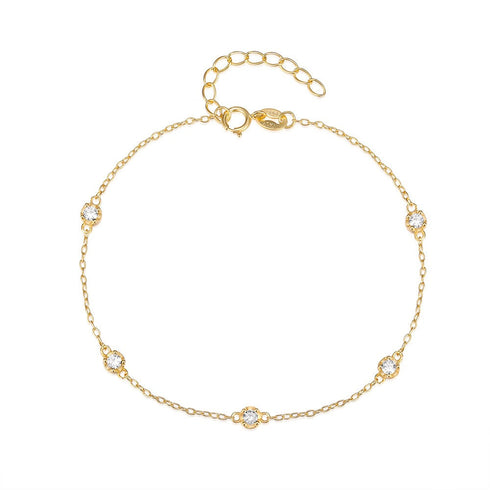 Classic Zirconia Bracelet – Adjustable Minimalist Design - Zafari Studio Jewelry