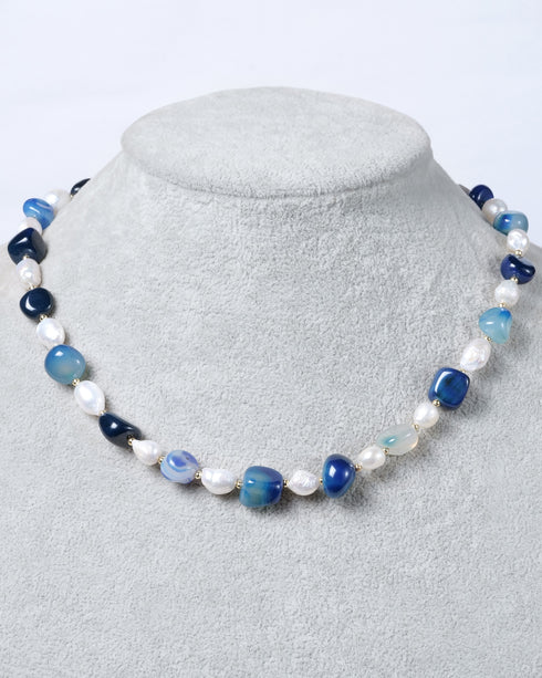 Coastal Blue Pearl Necklace