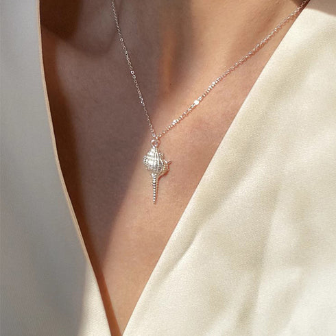 S925 Silver Conch Shell Necklace - Zafari Studio Jewelry