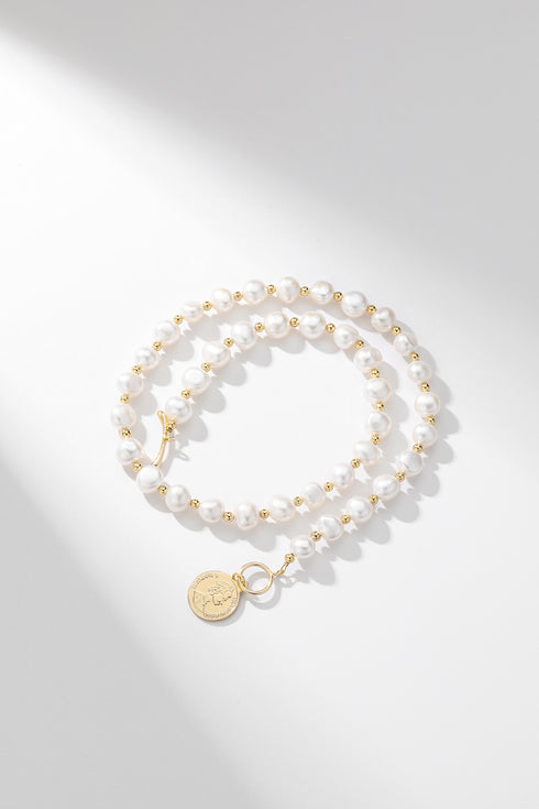 Queen Coin Pendant Pearl Necklace - Zafari Studio Jewelry