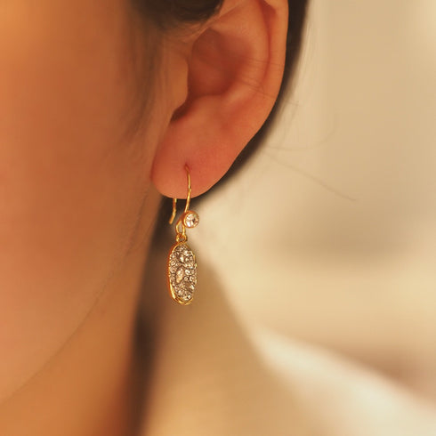 Vintage Coin Zirconia Hook Earrings - Zafari Studio Jewelry