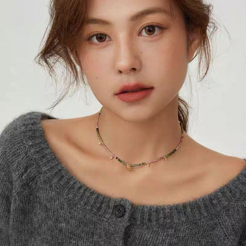 Colorful Gems beaded Choker - Zafari Studio Jewelry