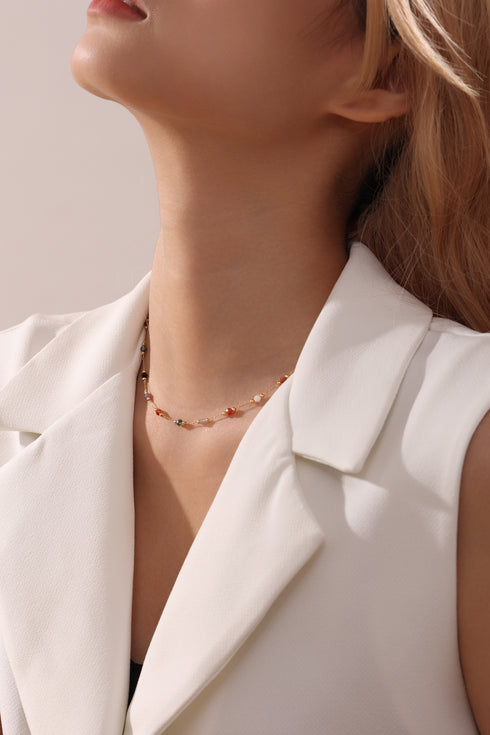 Colorful Gems Chain Necklace - Zafari Studio - Zafari Jewlery