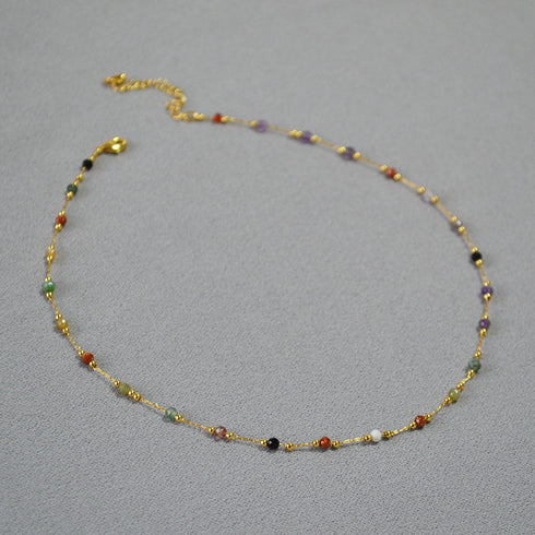 Colorful Gems Chain Necklace - Zafari Studio - Zafari Jewlery