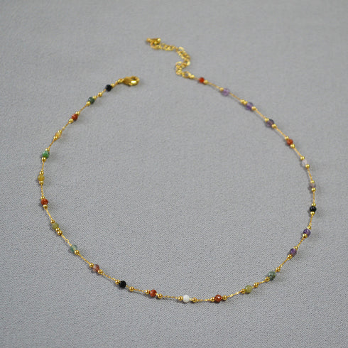 Colorful Gems Chain Necklace - Zafari Studio - Zafari Jewlery