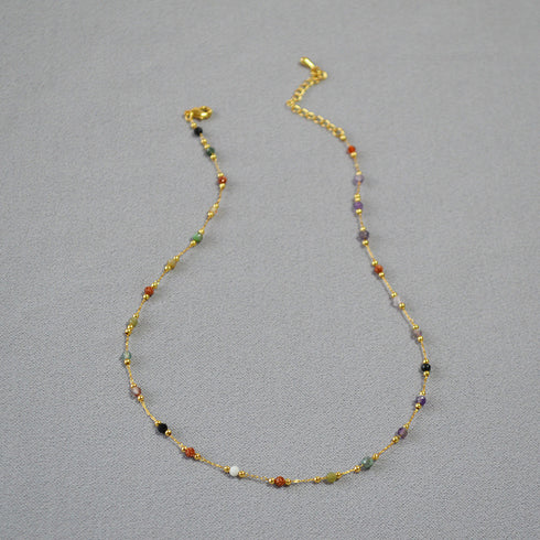 Colorful Gems Chain Necklace - Zafari Studio - Zafari Jewlery