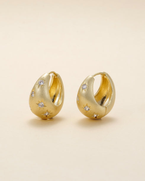 Crescent Zirconia Earrings
