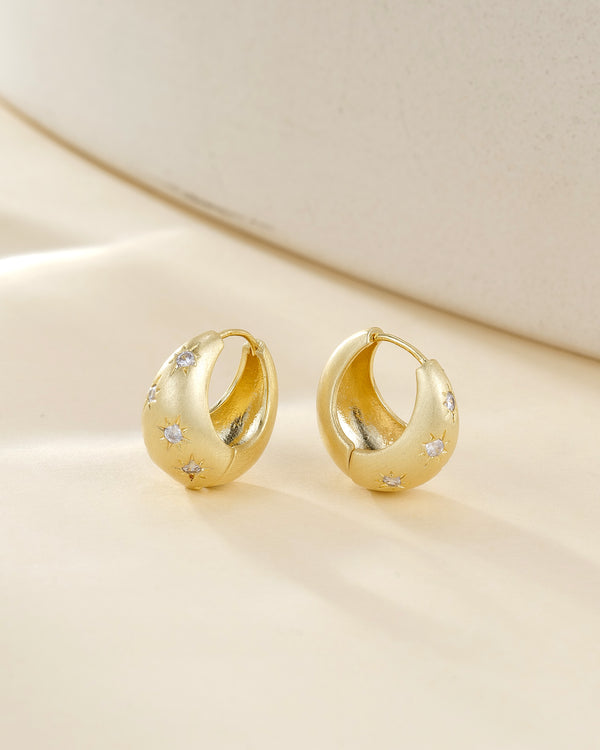Crescent Zirconia Earrings