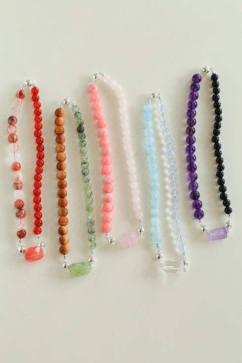 Crystal Beaded Necklace with Removable Clasp - Zafari Studio Jewelry