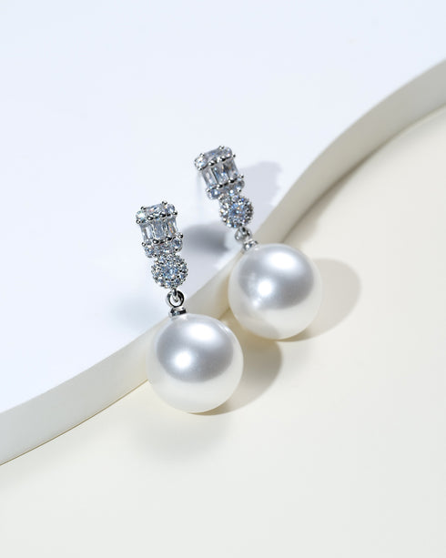 Crystal Pearl Drop Earrings