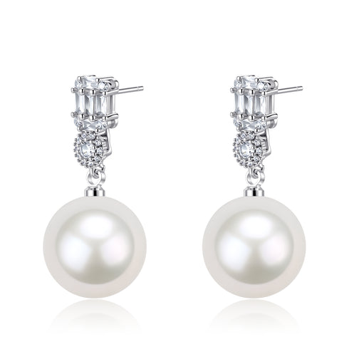 Crystal Pearl Drop Earrings