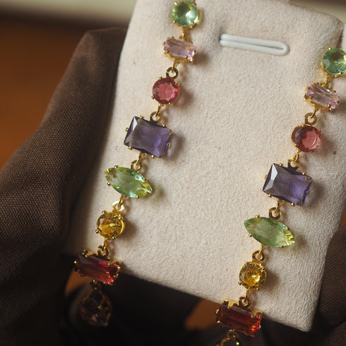 Colored Crystal Long Earrings - Zafari Studio Jewelry