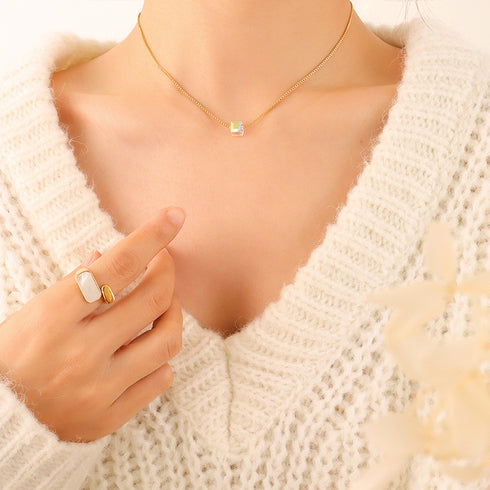 Swarovski Cube Crystal Necklace - Zafari Studio Jewelry