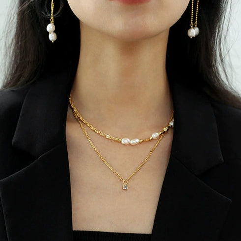 Zirconia Cube Pendant Necklace - Zafari Studio Jewelry