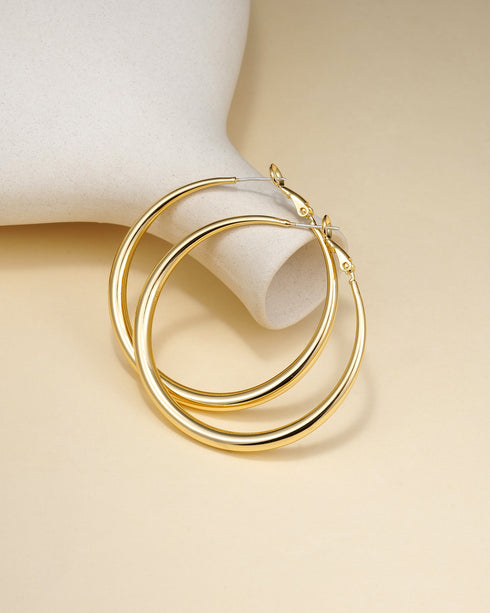 Curved Shine Hoop Earrings