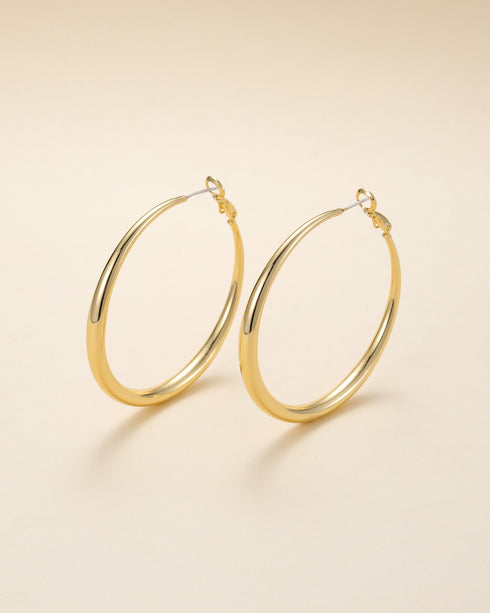 Curved Shine Hoop Earrings