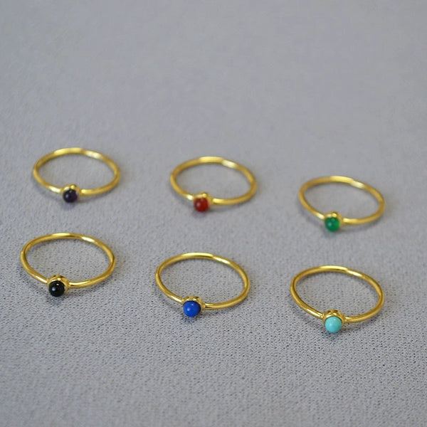 Onyx,Jadeite, Amethyst Gemstone Ring - Zafari Studio Jewelry