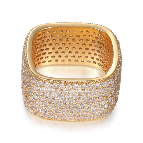 Dazzling Square Zirconia Encrusted Ring - Zafari Studio Jewelry