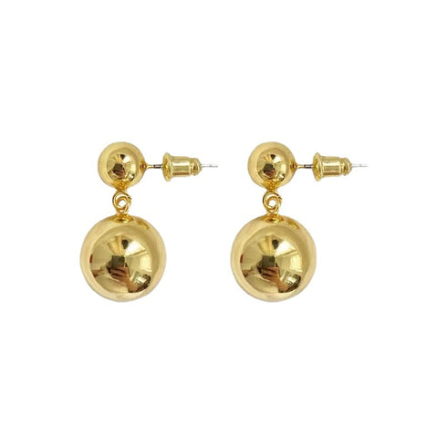 Dual Golden Ball Earrings - Zafari Studio Jewelry