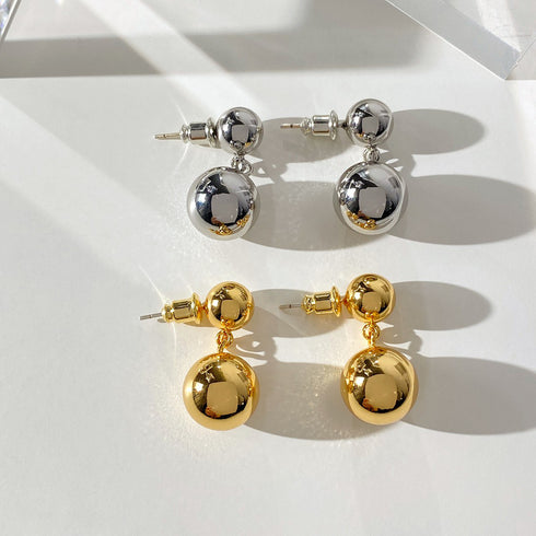 Dual Golden Ball Earrings - Zafari Studio Jewelry