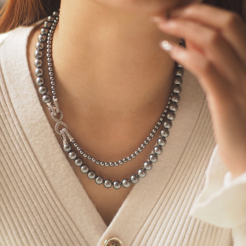 Detachable Double Layered Pearl Necklace - Zafari Studio Jewelry