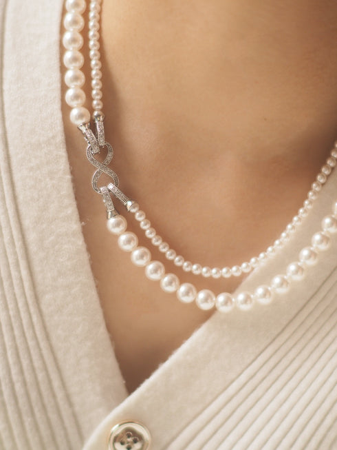 Detachable Double Layered Pearl Necklace - Zafari Studio Jewelry