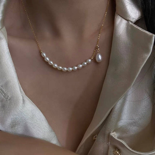 Pearl pendant adjustable choker necklace - Zafari Studio Jewelry