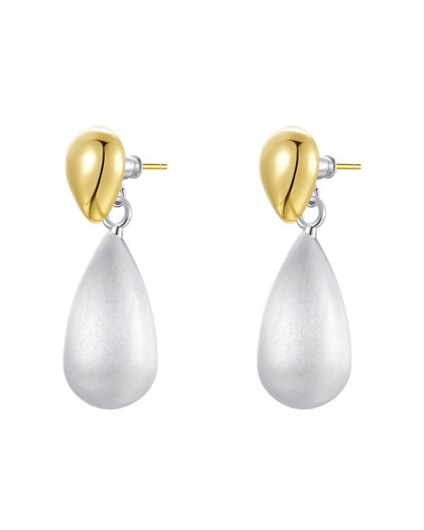 Dual-Tone Teardrop Earrings