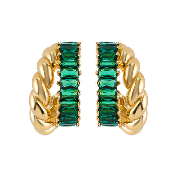 Twisted Striped CZ Earrings - Zafari Studio Jewelry
