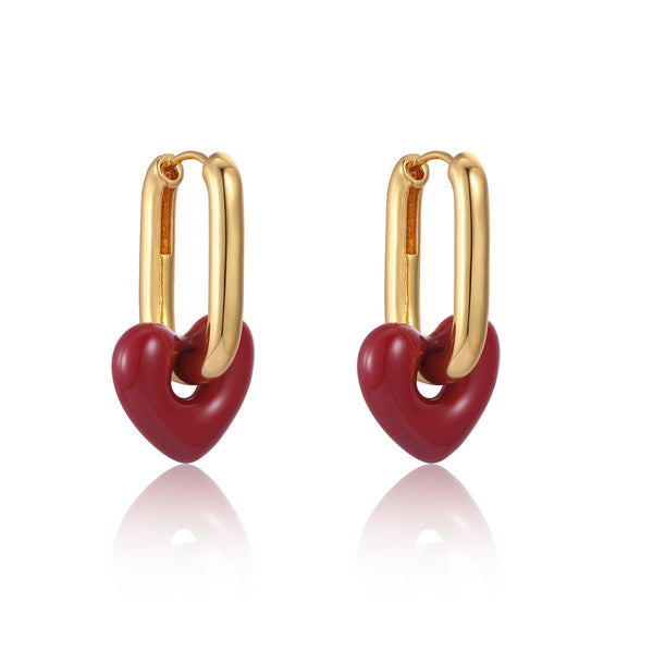 Enamel Glaze Heart Earrings - Zafari Studio Jewelry