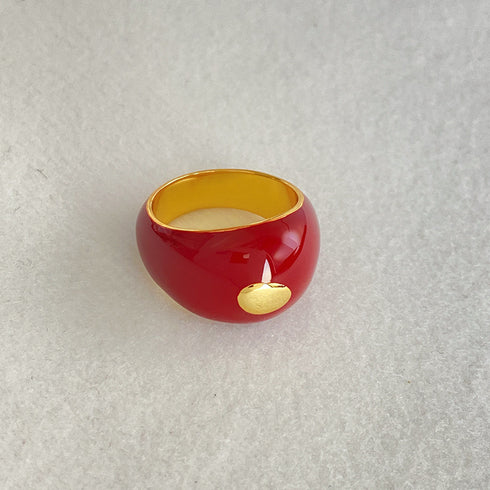 Enamel Red Vintage Ring - Zafari Studio Jewelry
