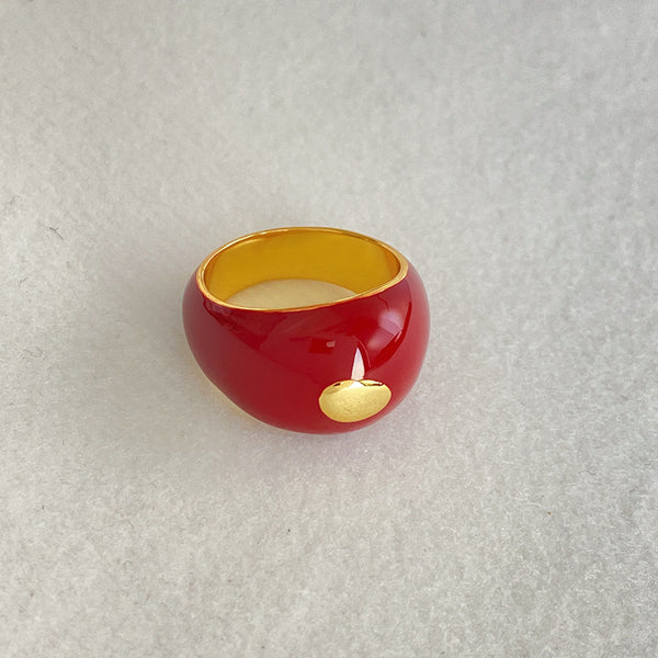 Enamel Red Vintage Ring - Zafari Studio Jewelry