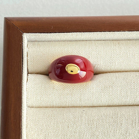 Enamel Red Vintage Ring - Zafari Studio Jewelry