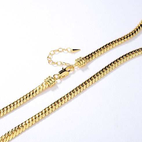 Modern Design Flat Snake Chain Bracelet and Necklace (Purchase Individually) - Zafari Studio Jewelry