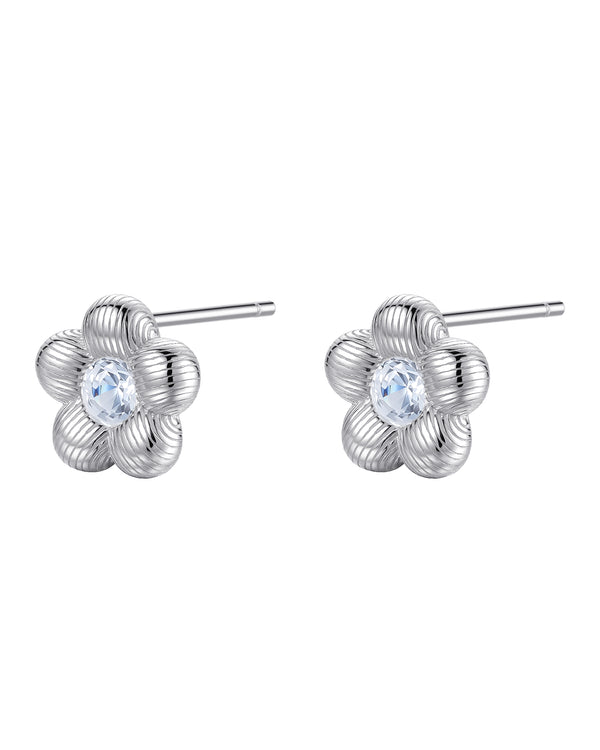 Floral Stud Earrings Sterling Silver