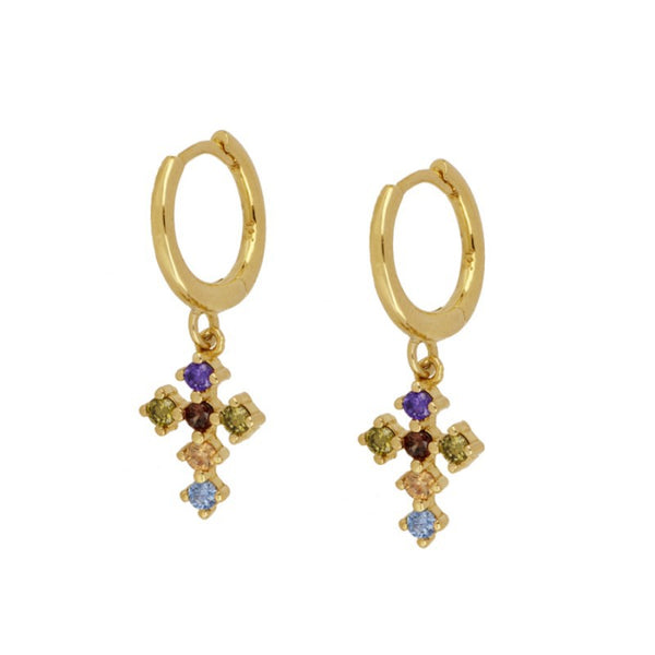 Cubic Zirconia Stones Hoop Earrings - Zafari Studio Jewelry