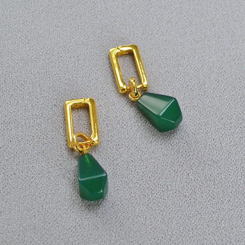 Green Agate Pendant Necklace, Earrings or Full Set - Zafari Studio Jewelry