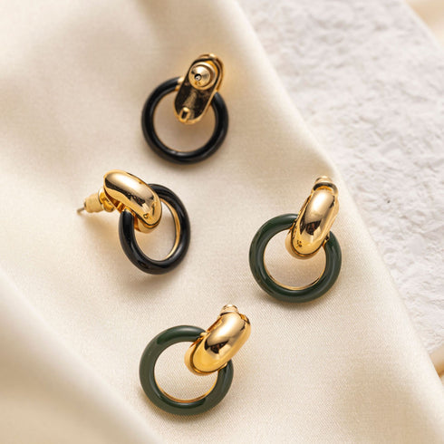 Glazed Hoop Earrings - Zafari Studio Jewelry