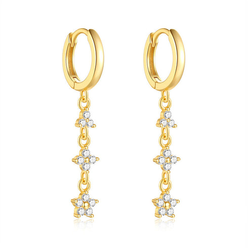 Drop Zirconia Hoop Earrings - Zafari Studio Jewelry