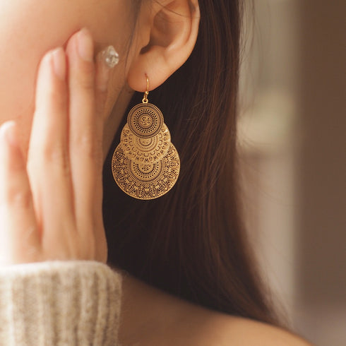 Bohemian Vintage Lace Hollow Earrings - Zafari Studio Jewelry