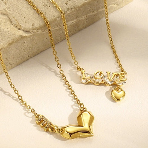 Letter LOVE Gold CZ Pendant - Zafari Studio Jewelry