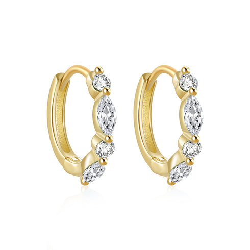 Stones CZ Hoop Earrings - Zafari Studio Jewelry