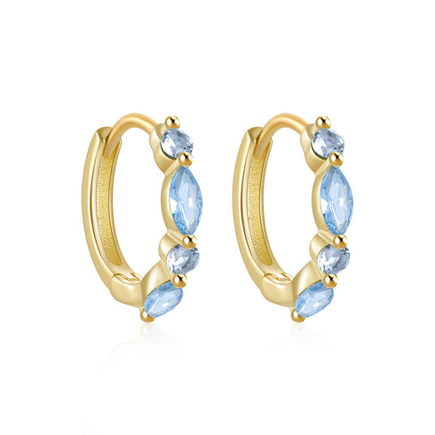 Stones CZ Hoop Earrings - Zafari Studio Jewelry