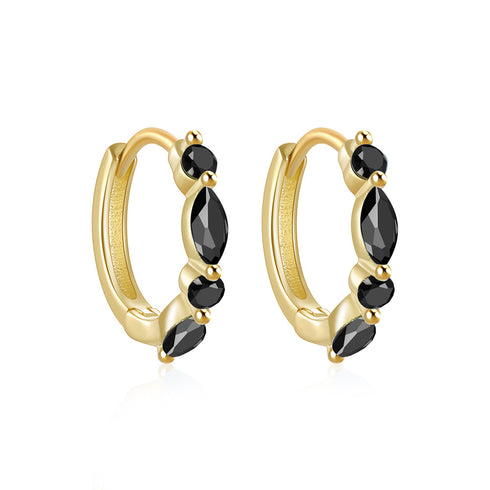 Stones CZ Hoop Earrings - Zafari Studio Jewelry