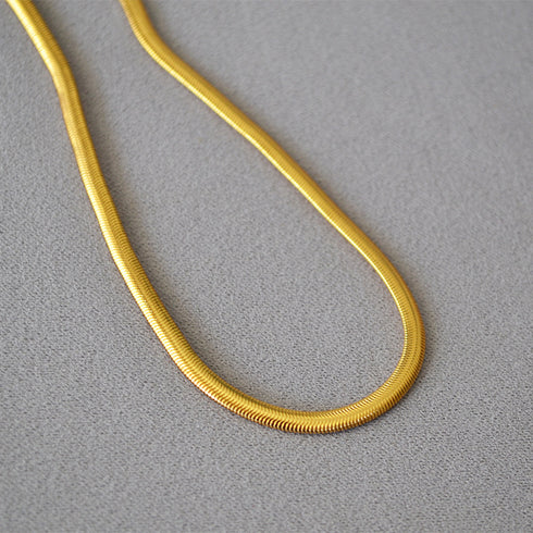 Serpentine Chain 18K Gold-Plated Necklace - Zafari Studio Jewelry