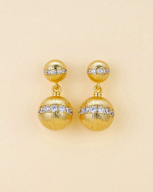 Dual Gold Balls Drop Earrings (Copy) - Zafari Studio Jewelry