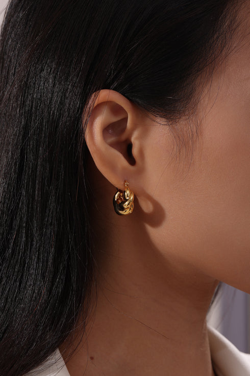 Thick Twist Gold Hoop Earrings - Zafari Studio - Zafari Jewlery