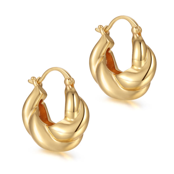 Thick Twist Gold Hoop Earrings - Zafari Studio - Zafari Jewlery