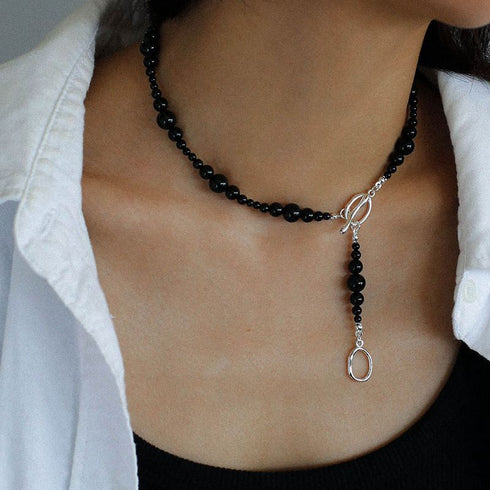 Black Onyx Gradual Gemstones Necklaces - Zafari Studio Jewelry