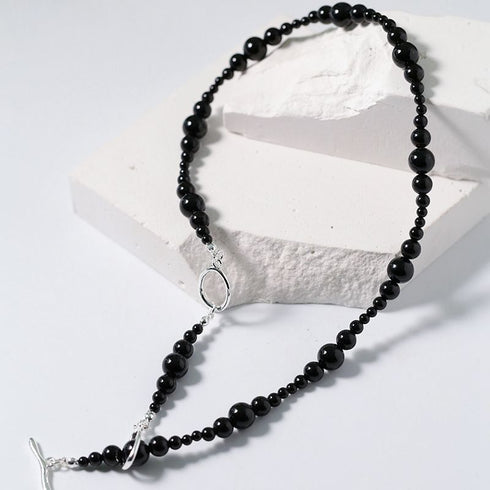 Black Onyx Gradual Gemstones Necklaces - Zafari Studio Jewelry